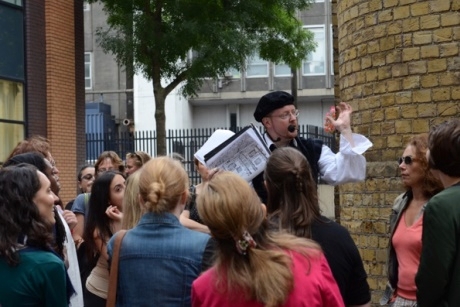On a guided tour with Shakespeare Walks.